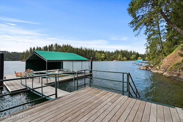 7373 E Hayden Haven Rd, Hayden, ID 83835 - dock area with a water view and a view of trees