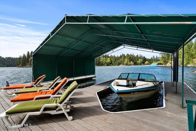 7373 E Hayden Haven Rd, Hayden, ID 83835 - dock area featuring a water view and a view of trees