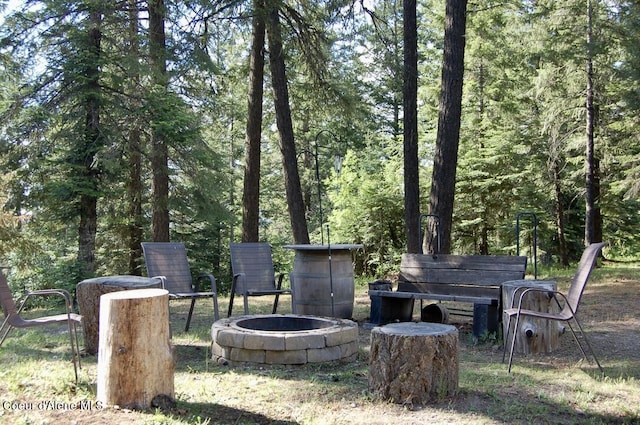 995 S Saddleback Dr, Coeur Dalene, ID 83814 - view of yard with a fire pit