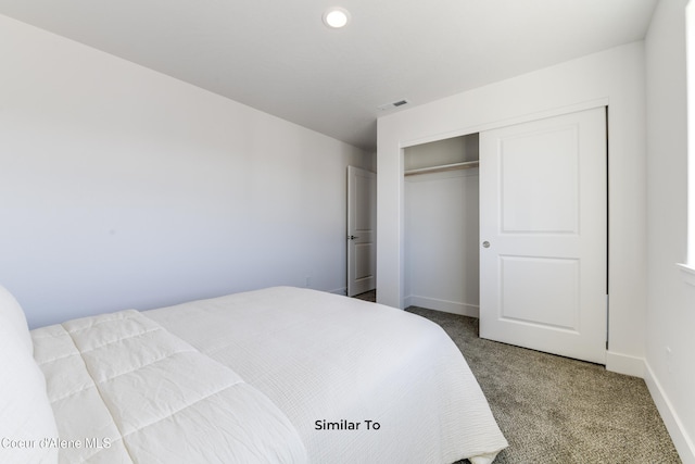 691 N Creative Way, Post Falls, ID 83854 - bedroom with carpet flooring, baseboards, a closet, and recessed lighting