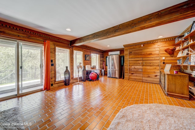 7485 E Revilo Point Rd, Hayden, ID 83835 - exercise room featuring wooden walls and recessed lighting