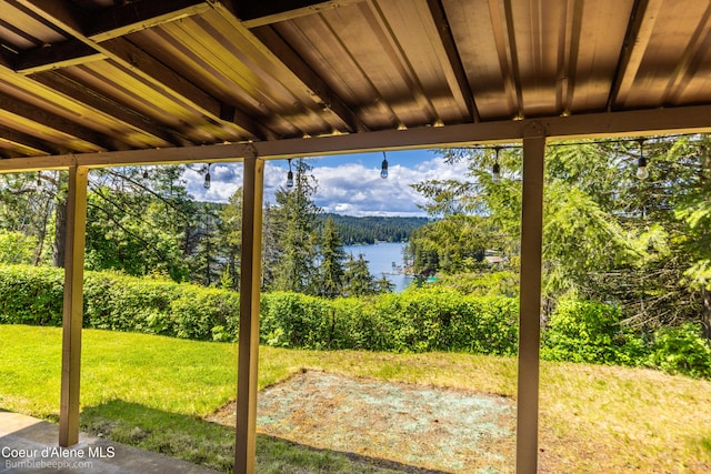 7485 E Revilo Point Rd, Hayden, ID 83835 - view of patio / terrace with a water view