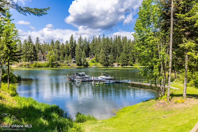 7485 E Revilo Point Rd, Hayden, ID 83835 - water view with a floating dock