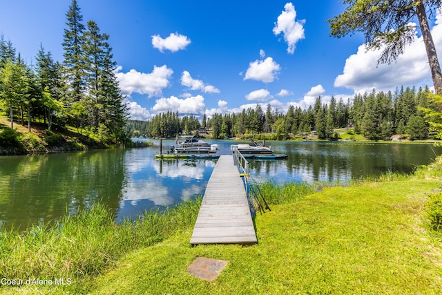 7485 E Revilo Point Rd, Hayden, ID 83835 - dock area with a water view and a view of trees