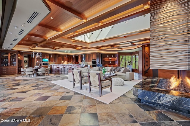2051 S Island Green Dr, Coeur Dalene, ID 83814 - community lobby with wood ceiling with exposed beams