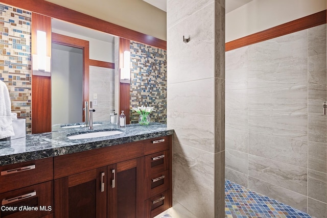 2051 S Island Green Dr, Coeur Dalene, ID 83814 - full bathroom featuring vanity and a tile shower