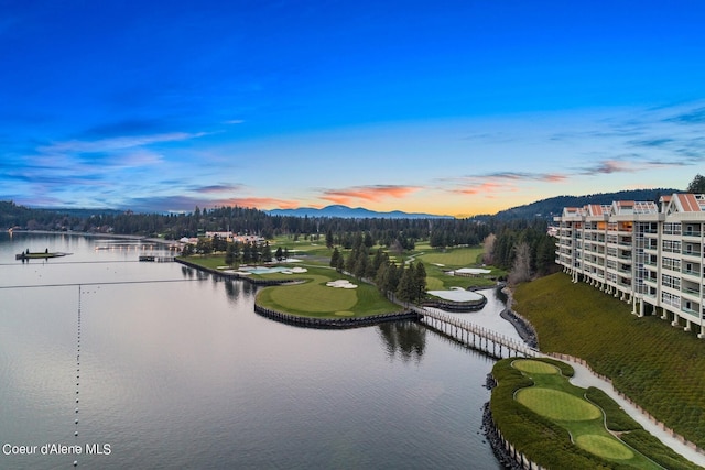 2051 S Island Green Dr, Coeur Dalene, ID 83814 - water view featuring a mountain backdrop