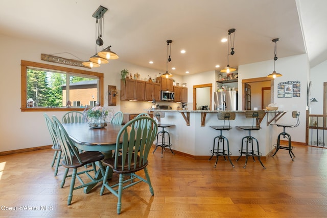 17378 N Freddi Rd, Rathdrum, ID 83858 - dining room with recessed lighting, light wood-type flooring, and baseboards