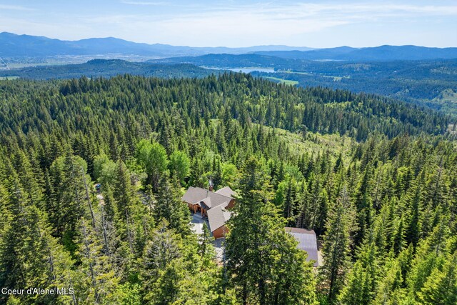 17378 N Freddi Rd, Rathdrum, ID 83858 - aerial view of property and surrounding area with a forest and a mountain backdrop