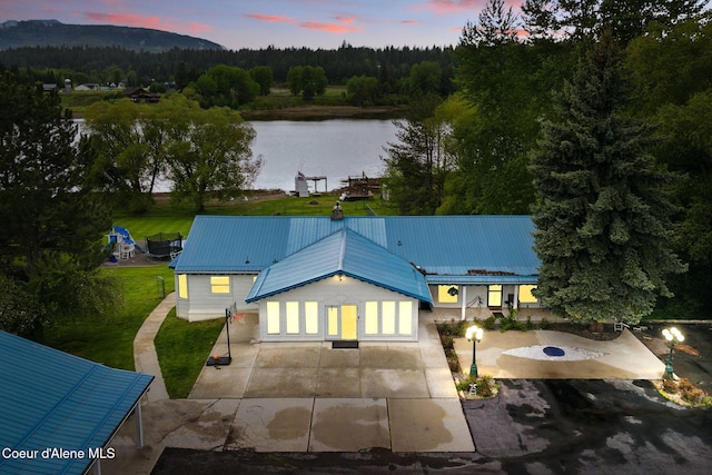 291 Comeback Bay Ln, Sagle, ID 83860 - aerial view at dusk of a water view and a wooded view