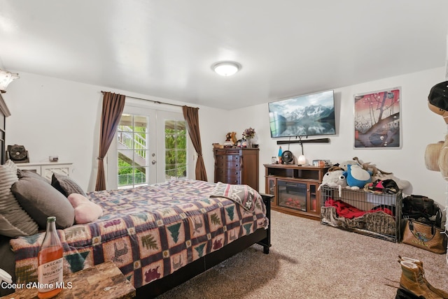 291 Comeback Bay Ln, Sagle, ID 83860 - bedroom featuring french doors, access to exterior, and carpet