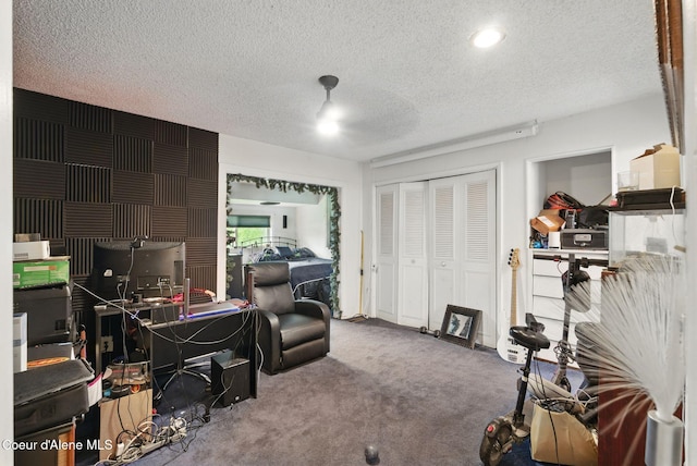 291 Comeback Bay Ln, Sagle, ID 83860 - carpeted home office featuring a textured ceiling