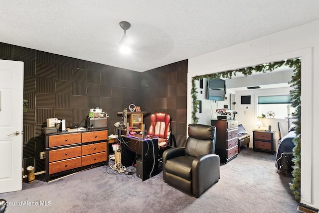 291 Comeback Bay Ln, Sagle, ID 83860 - bedroom with carpet, a textured ceiling, and an office area