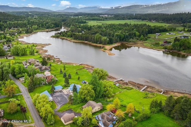 291 Comeback Bay Ln, Sagle, ID 83860 - aerial view of a water and mountain view and a forest