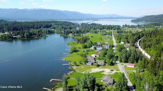 291 Comeback Bay Ln, Sagle, ID 83860 - bird's eye view of a water and mountain view and a heavily wooded area