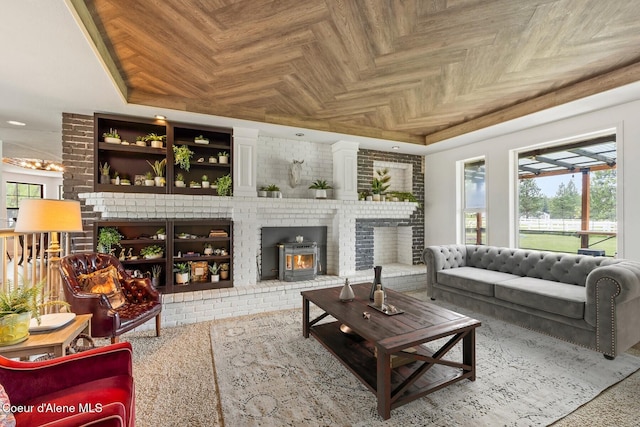 7104 W Kidd Island Rd, Coeur Dalene, ID 83814 - living room with a brick fireplace