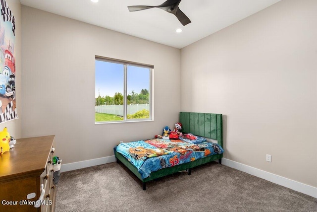 1831 E Dalton Ave, Dalton Gardens, ID 83815 - carpeted bedroom featuring recessed lighting, baseboards, and ceiling fan