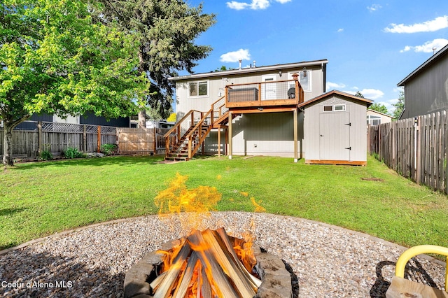 3277 N 10th Pl, Coeur Dalene, ID 83815 - rear view of property with stairs and a deck