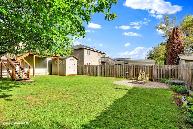 3277 N 10th Pl, Coeur Dalene, ID 83815 - view of yard featuring stairs and a wooden deck