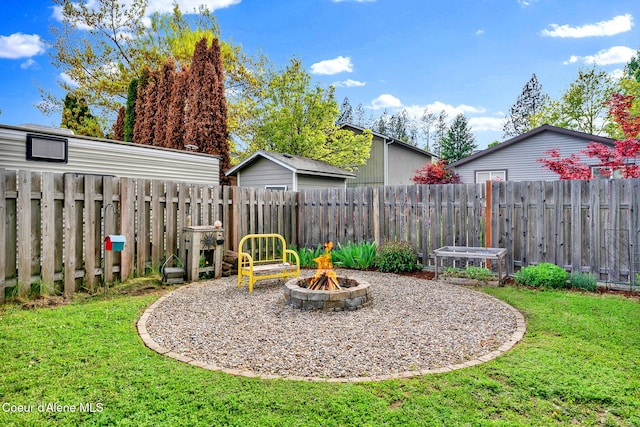 3277 N 10th Pl, Coeur Dalene, ID 83815 - view of yard with a fire pit