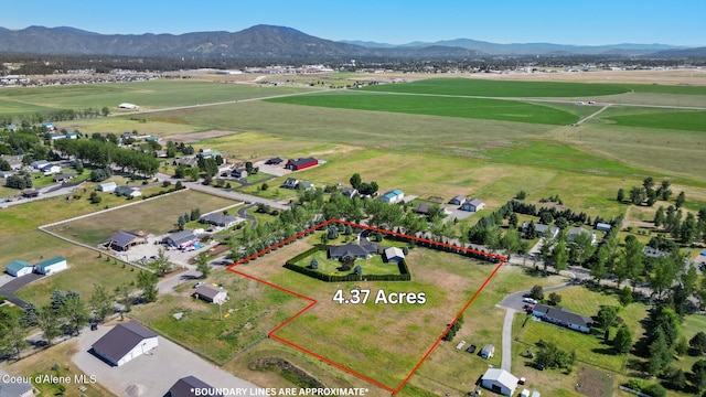 2411 W Diamond Bar Rd, Rathdrum, ID 83858 - overview of rural landscape featuring property boundaries highlighted and mountains