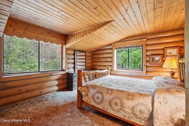1180 Mountain View Rd, Clark Fork, ID 83811 - bedroom with wood ceiling and log walls
