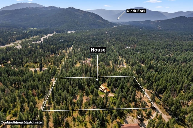 1180 Mountain View Rd, Clark Fork, ID 83811 - aerial view of a forest and a mountainous background
