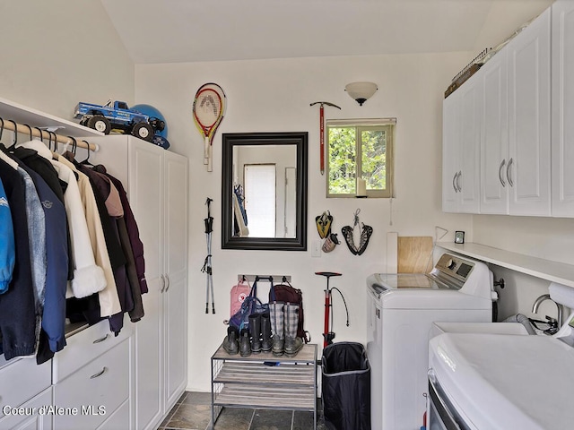 1155 Gold Creek Ridge Rd, Sandpoint, ID 83864 - laundry room with washing machine and dryer and cabinet space
