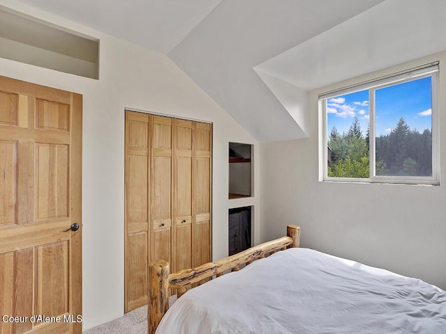 1155 Gold Creek Ridge Rd, Sandpoint, ID 83864 - carpeted bedroom with lofted ceiling and a closet