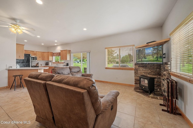 49-C Chardonnay Dr, Blanchard, ID 83804 - living area with baseboards, healthy amount of natural light, light tile patterned floors, and recessed lighting