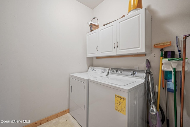 49-C Chardonnay Dr, Blanchard, ID 83804 - laundry room featuring cabinet space, washing machine and clothes dryer, and baseboards