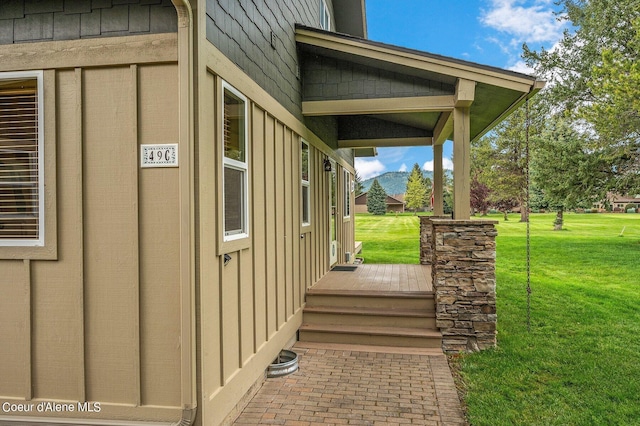 49-C Chardonnay Dr, Blanchard, ID 83804 - wooden terrace with a yard