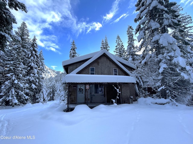 1728 Dry Creek Rd, Clark Fork, ID 83811 - view of front facade with stone siding