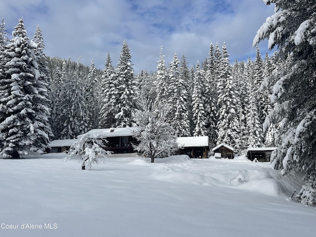 1728 Dry Creek Rd, Clark Fork, ID 83811 - exterior space with a forest view