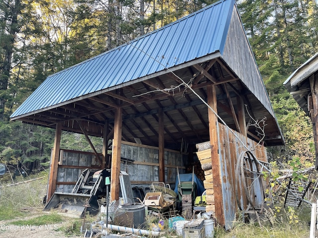 1728 Dry Creek Rd, Clark Fork, ID 83811 - view of pole building featuring view of wooded area