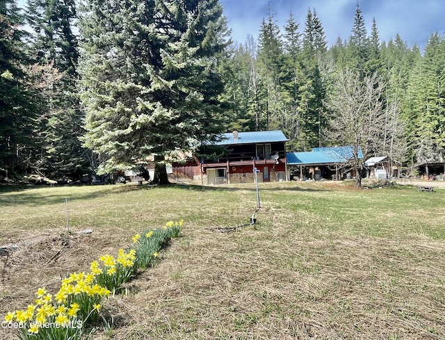 1728 Dry Creek Rd, Clark Fork, ID 83811 - view of green lawn with a view of trees