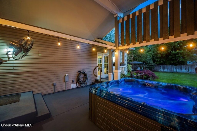 9147 N Entiate Dr, Hayden, ID 83835 - view of patio / terrace with a hot tub