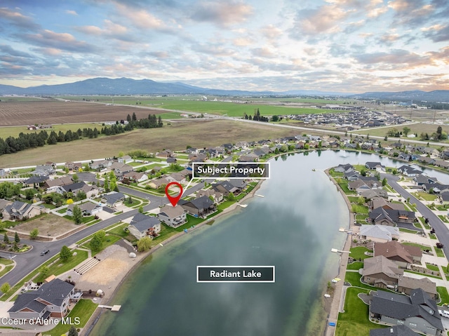 14441 N Pristine Cir, Rathdrum, ID 83858 - aerial overview of property's location with a water and mountain view and nearby suburban area