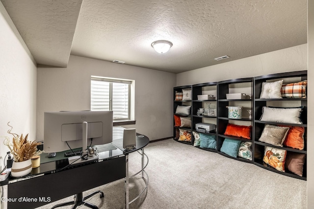 14441 N Pristine Cir, Rathdrum, ID 83858 - carpeted home office with a textured ceiling