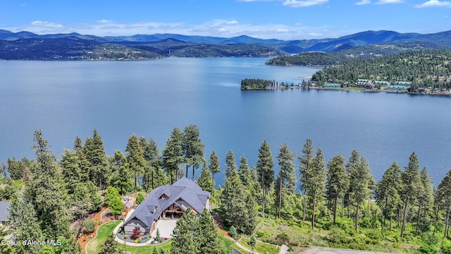 4618 S Scenic Dr, Coeur Dalene, ID 83814 - drone / aerial view of a water and mountain view