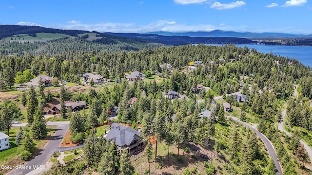 4618 S Scenic Dr, Coeur Dalene, ID 83814 - aerial view of a forest and a water and mountain view