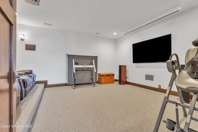 4618 S Scenic Dr, Coeur Dalene, ID 83814 - exercise room featuring carpet flooring, baseboards, and recessed lighting