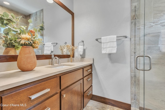 4618 S Scenic Dr, Coeur Dalene, ID 83814 - bathroom with vanity and a shower stall