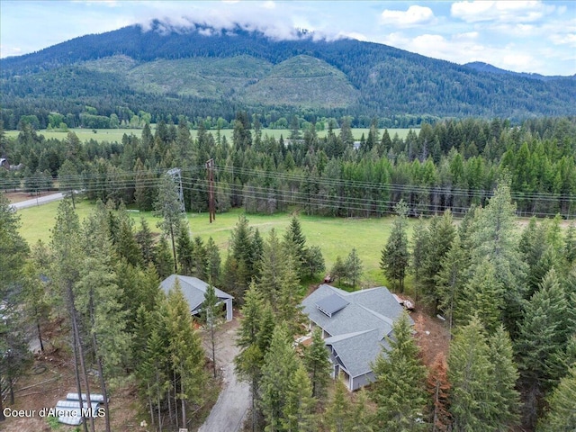 10233 Bunco Rd, Athol, ID 83801 - drone / aerial view of a mountain backdrop and a heavily wooded area