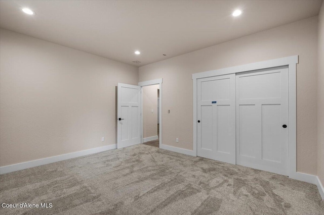 10233 Bunco Rd, Athol, ID 83801 - unfurnished bedroom featuring carpet, recessed lighting, baseboards, and a closet