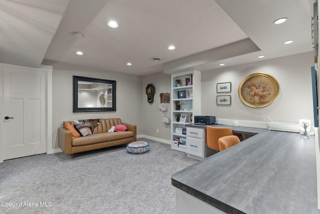 5030 E Frazier Dr, Post Falls, ID 83854 - living area featuring baseboards, carpet, and recessed lighting