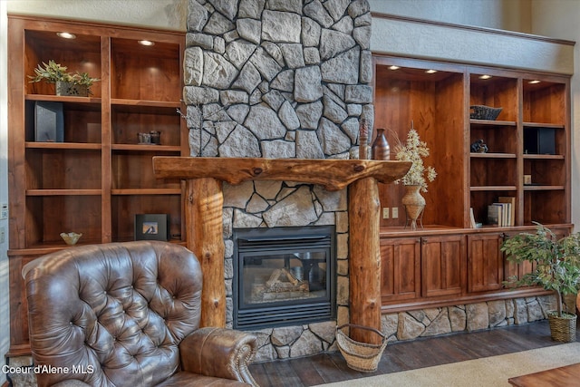 225 Fairway Dr, Priest Lake, ID 83856 - detailed view of a fireplace and wood finished floors