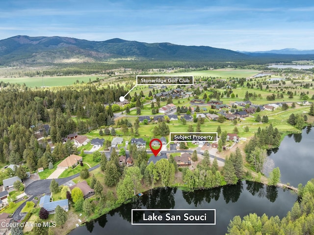 396 Hanaford Rd, Blanchard, ID 83804 - aerial overview of property's location with a water and mountain view