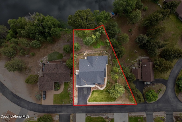396 Hanaford Rd, Blanchard, ID 83804 - aerial view of property and surrounding area featuring property boundaries highlighted