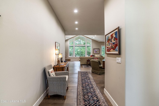 396 Hanaford Rd, Blanchard, ID 83804 - hall featuring wood finished floors, recessed lighting, and baseboards